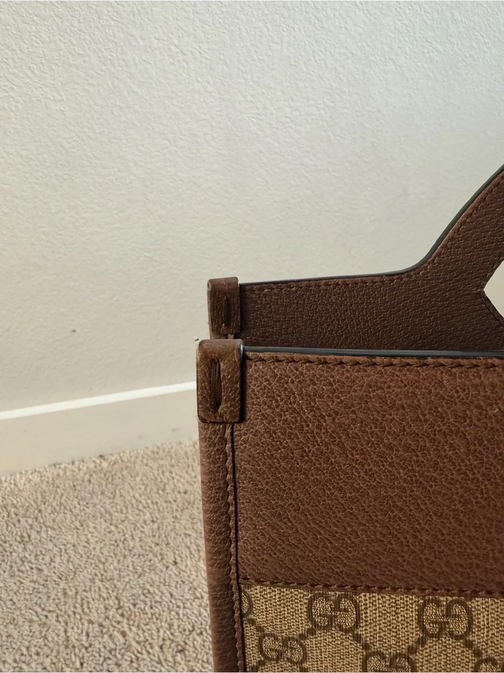 Gucci Medium Ophidia Cut Out Handle Tote GG Coated Canvas